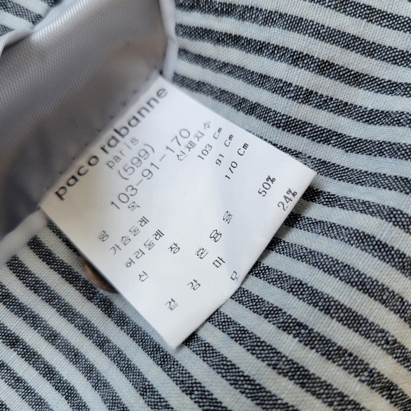 Paco Robanne Seersucker Striped Men's Blazer Grey Size 40S? see measurements - Picture 4 of 13